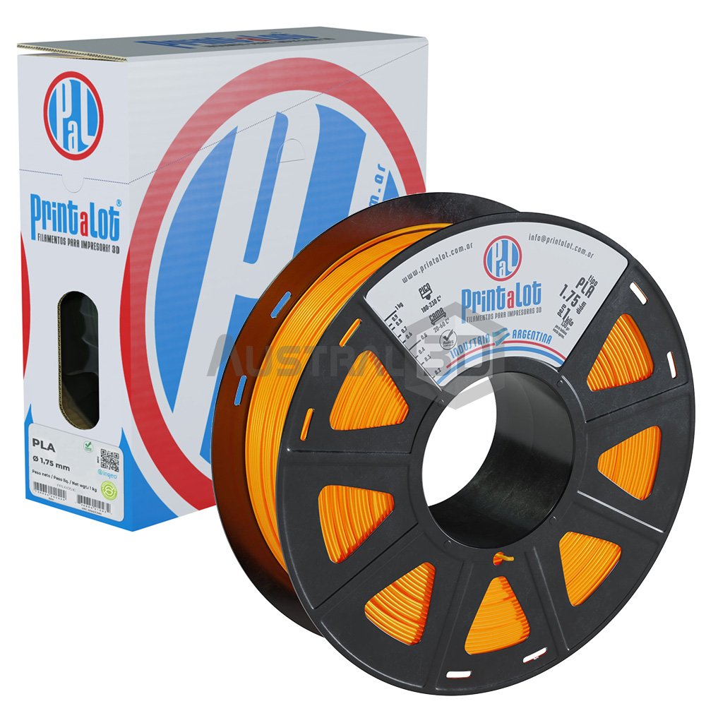 Filamento 3D Printalot 1.75mm 1kg PLA NARANJA FLUO