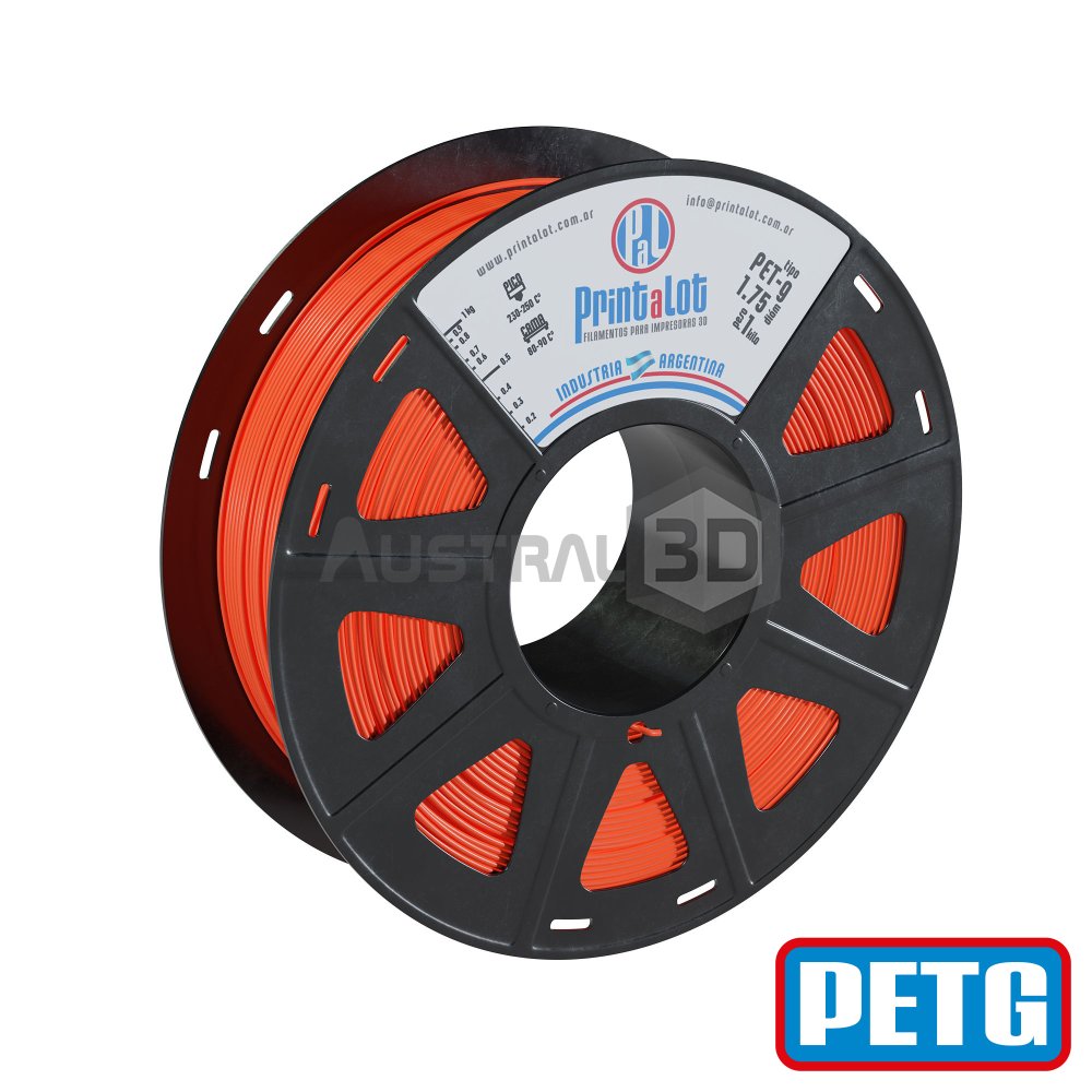Filamento 3D PETG Printalot 1.75Mm 1Kg ROJO