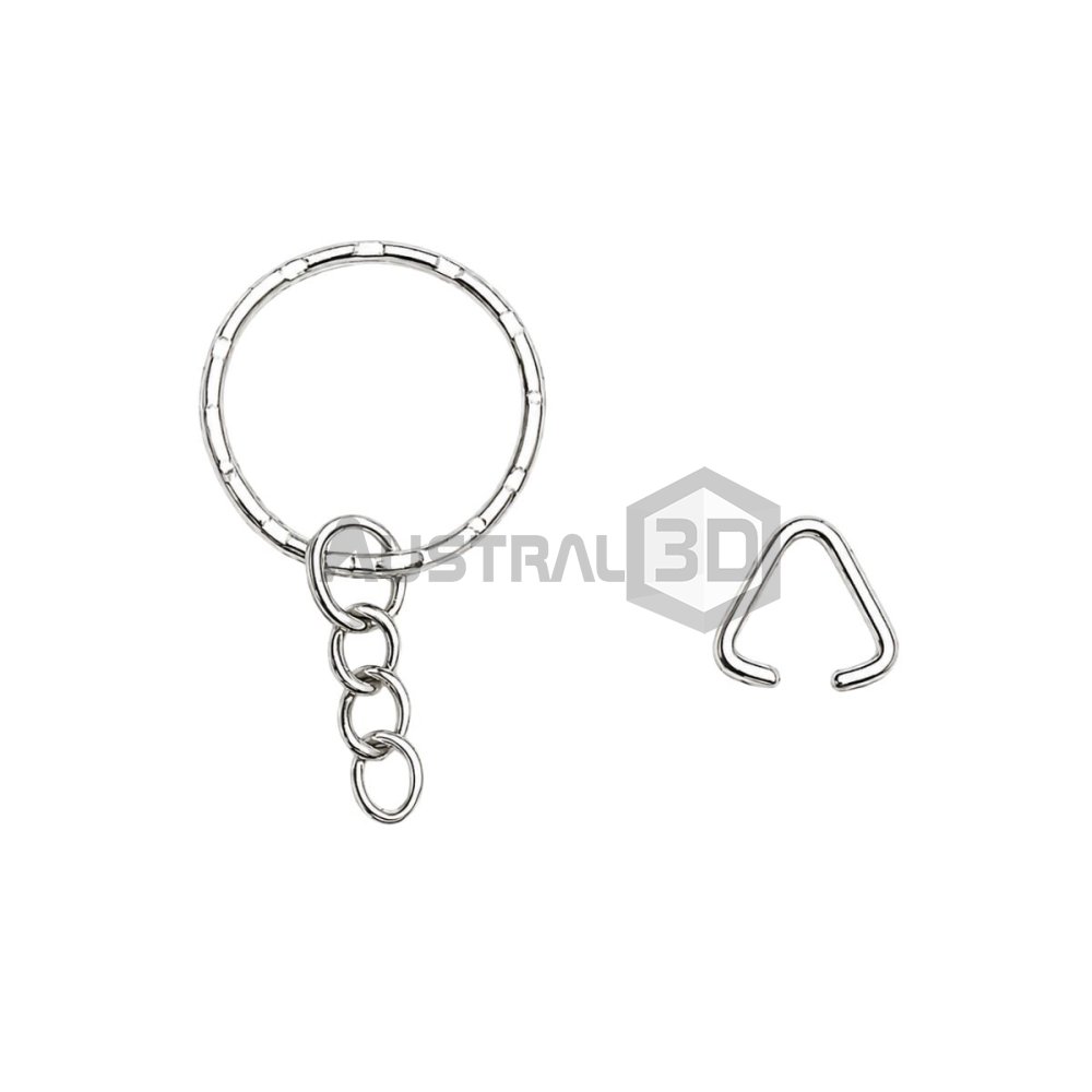 Argollas Llavero Sin Fin + Cadena + Argolla Unión TRIANGULO X 10