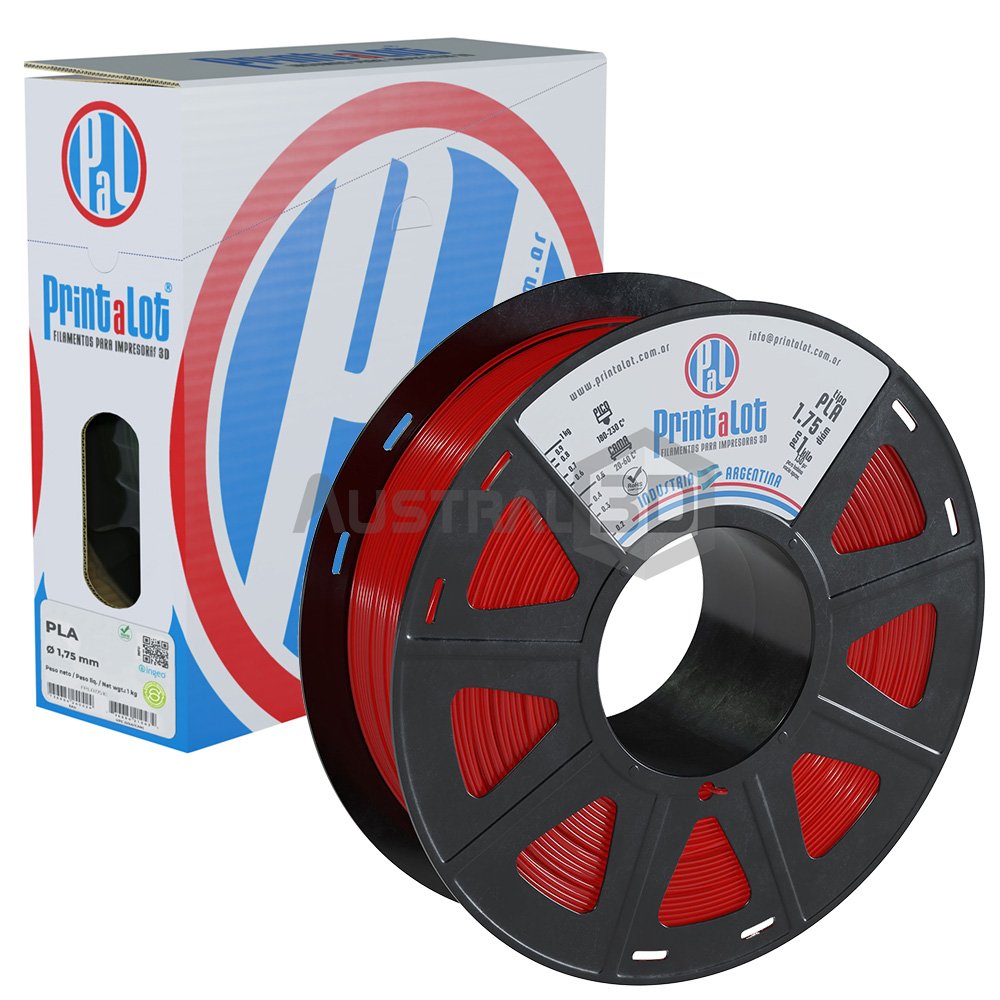 Filamento 3D Printalot 1.75mm 1kg PLA ROJO TRANSLUCIDO