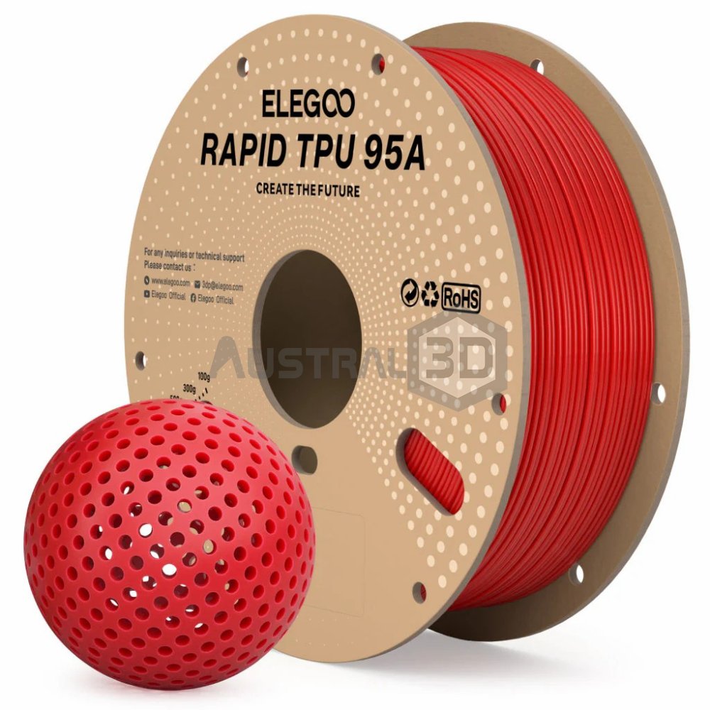Filamento 3D ELEGOO Rapid TPU 95A 1kg 1.75mm ROJO
