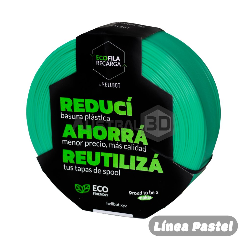Filamento 3D RECARGA LOCK PLA 1.75 Hellbot 1kg MENTA PASTEL