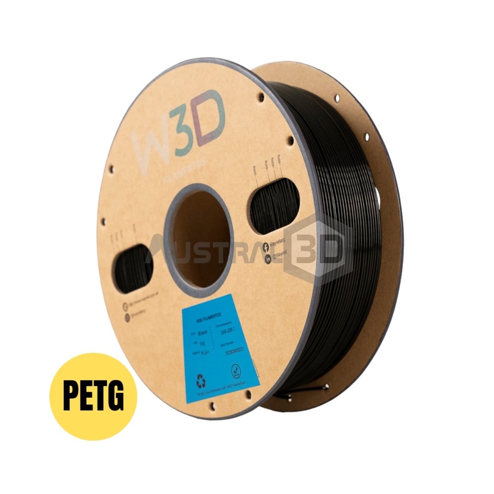 Filamento W3D 1kg PETG NEGRO